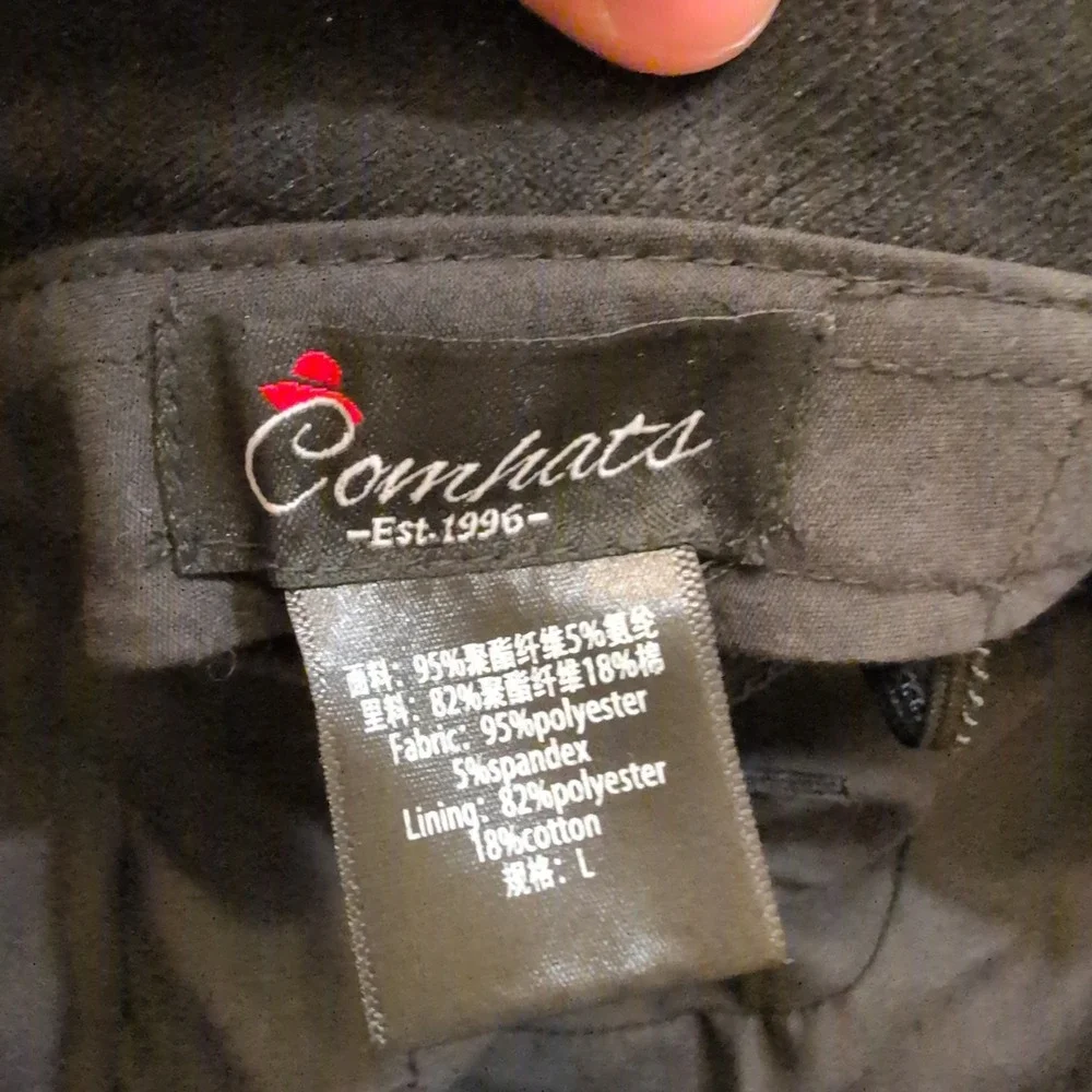 Comhats Black Cloche Bucket Hat Ruched Bow Gold Logo Charm Women Large